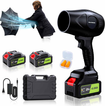 Aixiqee Electric Cordless Leaf Blower - 300K RPM, 2x4.0Ah Batteries & Charger. Ideal for Patio Cleaning, Lawn Care. Blows Leaves & Dust. Handheld, Lightweight.Black